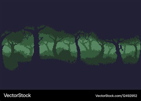 Pixel Art Forest Royalty Free Vector Image - VectorStock