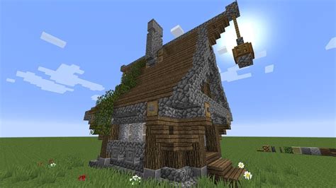 Minecraft How To Build A Very Simple Medieval House Youtube