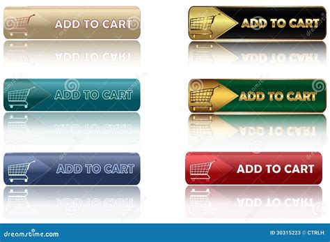 Add To Cart - Set of Web Buttons Stock Vector - Illustration of offer ...