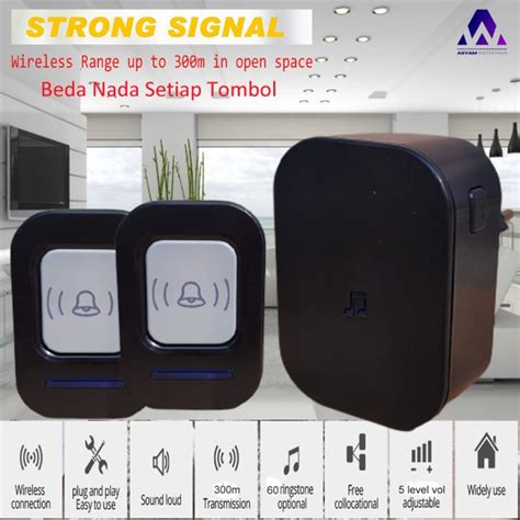 Jual Guid Bel Rumah Wireless Door Bell Waterproof Pintu Z Nada