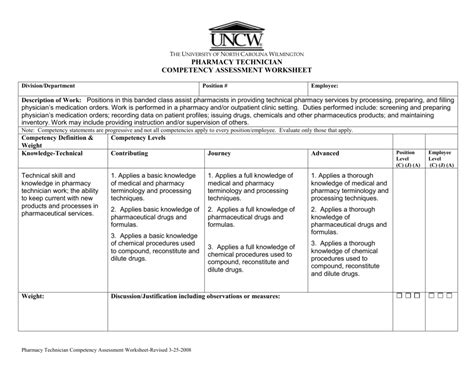 Pharmacy Employee Evaluation Form