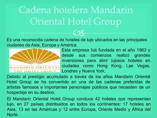 Analisis De Paginas Web Internacionales Mandarin Oriental Hotel Y Ac