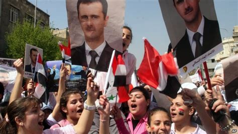 Syria Unrest Pro Assad Rallies In Damascus And Aleppo BBC News