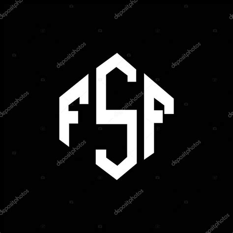 fsf letter logo design  polygon shape fsf polygon  cube shape