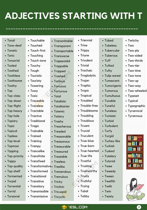 Adjectives That Start With T 889 T Adjectives In English • 7esl