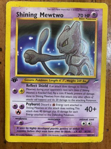 First Edition Shining Mewtwo Secret Rare Pokemon Card Values Mavin