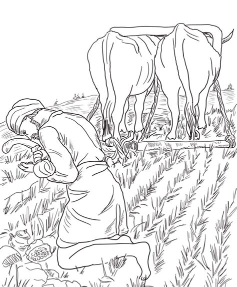 Bible Coloring Page Printable Free Parable Of Hidden Treasure