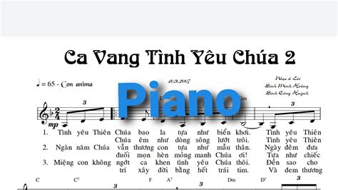 Ca vang tình yêu Chúa 2 Piano YouTube