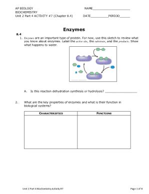 Fillable Online Enzymes AP Biology Chapter 8 4 And 8 4 Flashcards Fax