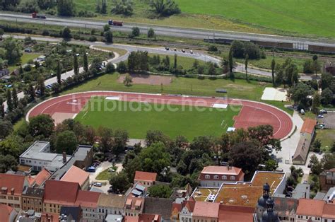 Lutherstadt Wittenberg Von Oben Arthur Lambert Stadion In Lutherstadt