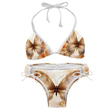 Butterfly Fission Diagram Detachable Sponge Adjustable Strap Bikini Set