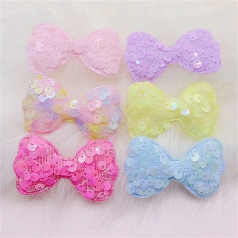 Pcs Lot Cm Glitter Bowknot Acolchoado Apliques Para Acess Rios