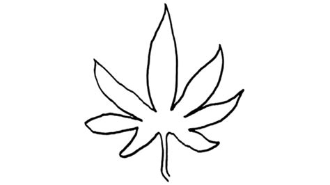 How To Draw Weed Leaf Easy Step By Step Drawing A Detailed Weed Leaf