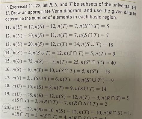 Solved In Exercises 11 22 Let R S And T Be Subsets Of The Chegg