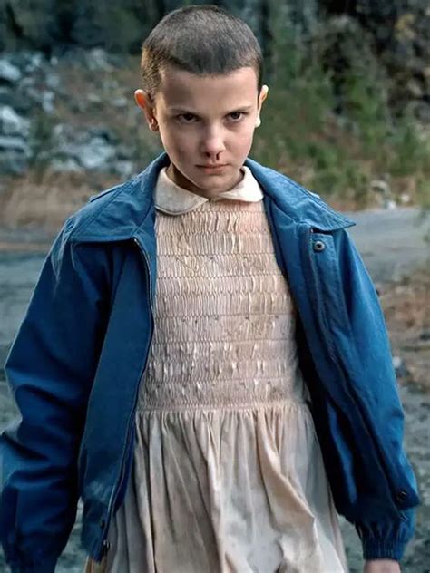 Stranger Things Eleven Blue Costume Jacket - Just American Jackets