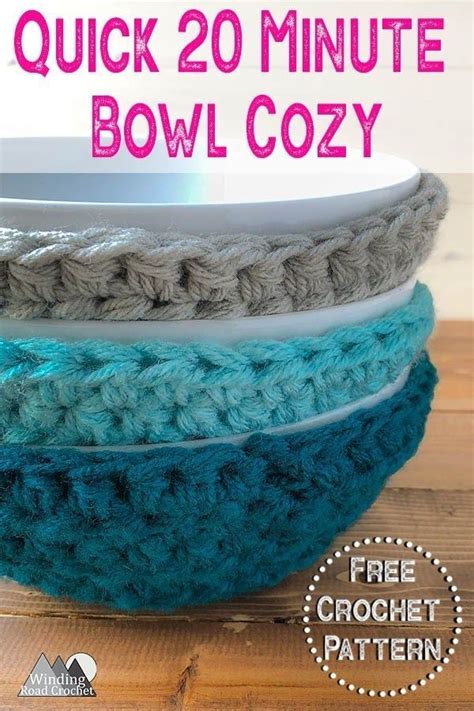 Minute Easy Crochet Bowl Cozy Free Pattern Winding Road Crochet