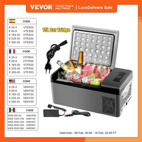 VEVOR 15 L Glaci Re Cong Lateur Voiture Portable Mini R Frig Rateur