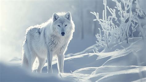 Arctic Wolf Canis Lupus Arctos Also Known As The White Wolf Or Polar