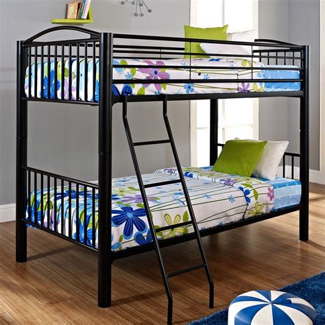 Powell Heavy Metal Twin Over Twin Bunk Bed Black In 2022 Metal Bunk Beds Black Bedding Twin