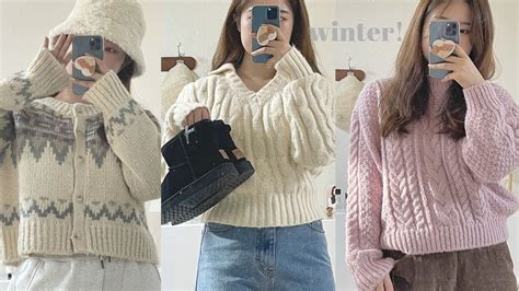 161cm Fashion Haul☃️겨울 느낌 가득 포근한 겨울 패션하울🤍 꾸안꾸 데일리룩 코지룩 추천 무스탕 락피쉬 메이비베이비 메리어라운드 니어웨어