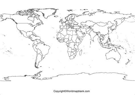 World Political Map Blank A4 Size World Map Vector Printable A4 Size