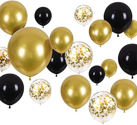 Amazon Jojo Fly Pcs Inches Black And Gold Balloons Gold