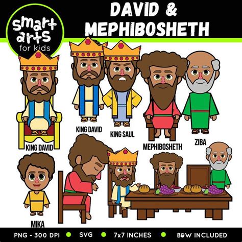 David And Mephibosheth Clipart Bible Based Bible Characters Vbs Instant