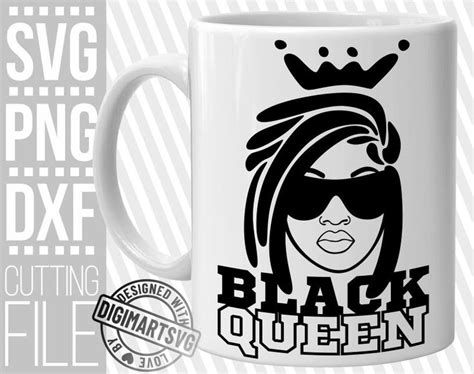 Black Queen Svg Black Woman Svg Dreadlocks Svg Melanin Svg Glasses Svg Drawing Svg File