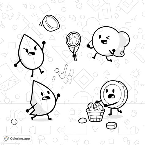 BFDI Falling Objects Challenge - Coloring.app