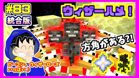 【マイクラ統合版】ウィザーハメ！統合版には方角が決まってる⁈ハメるにあたって注意点 というか、実践していますw安全にネザースターを大量getしよう！ はちくら サバイバル ＃83