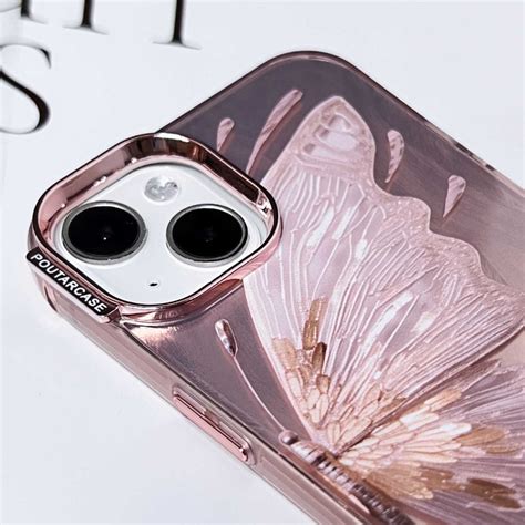 Rose Gold Laser Butterfly Iphone Case Creamcy