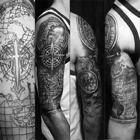 cross-tattoo-cover-up-nautical-themed-sleeve-mens-tattoo-ideas – Lazy ...