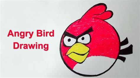 How To Draw Angry Bird Easy Angry Bird Drawing Tutorial For Children