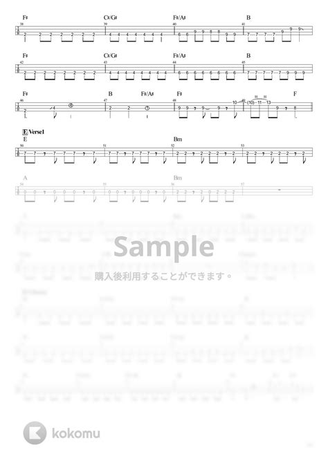 結束バンド Distortion Tabのみ ベース Tab譜 4弦 楽譜 By Ts Bass Score