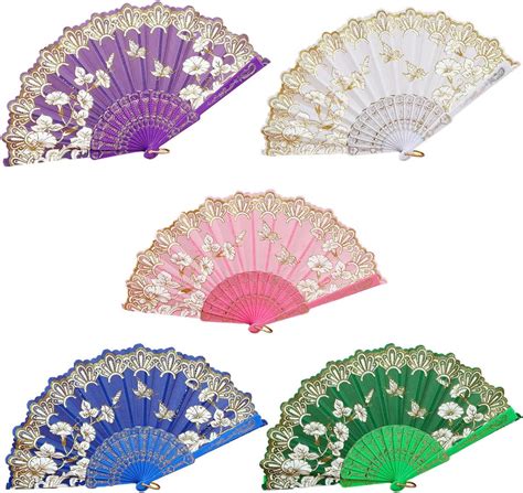 Amazon Wepetyo Pcs Vintage Floral Folding Fans Handheld Folding