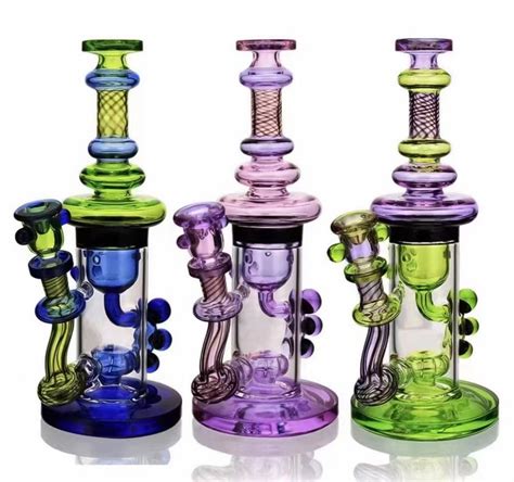 Wholesale Colorful Glass Craft Ashtray Dab Oil Rigs Recycler Glass Smoking Water Pipe China