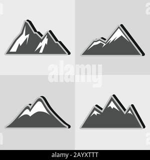 Mountain Road Grafik schwarz weiß Landschaft Skizze Illustration Vektor