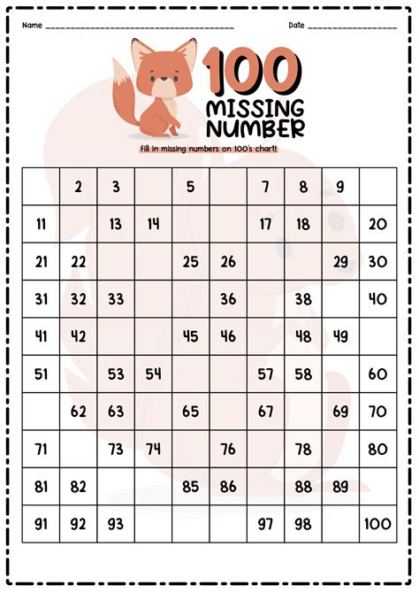 12 Hundreds Square Worksheet Missing Free Pdf At