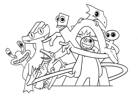 Drawing Inspired By Rainbow Friends Characters Rainbow Friends Coloring Pages