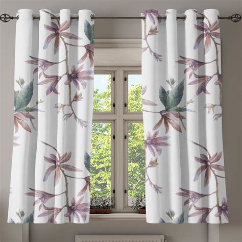 Ambesonne Flowers Grommet Curtain Innocent Leaves Exotic Art 50x63