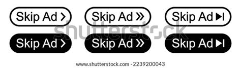 Skip Ad Button Icon Skip Advertisement Stock Vector Royalty Free