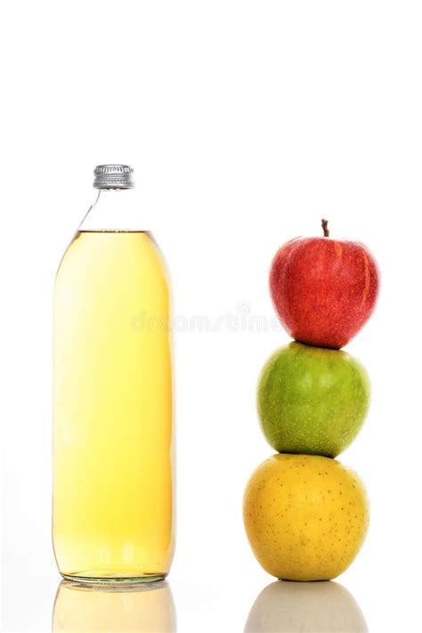 Apple Juice In Glass Bottle Stock Image Image Of Macro Beverage