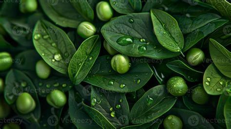 fresh green peas  leaves texture  stock photo  vecteezy
