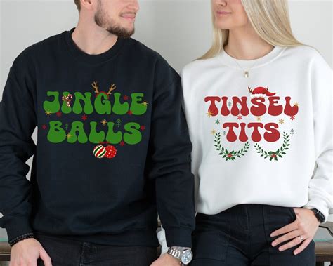 Jingle Balls Tinsel Tits Shirts Couple Christmas Pajamas Etsy