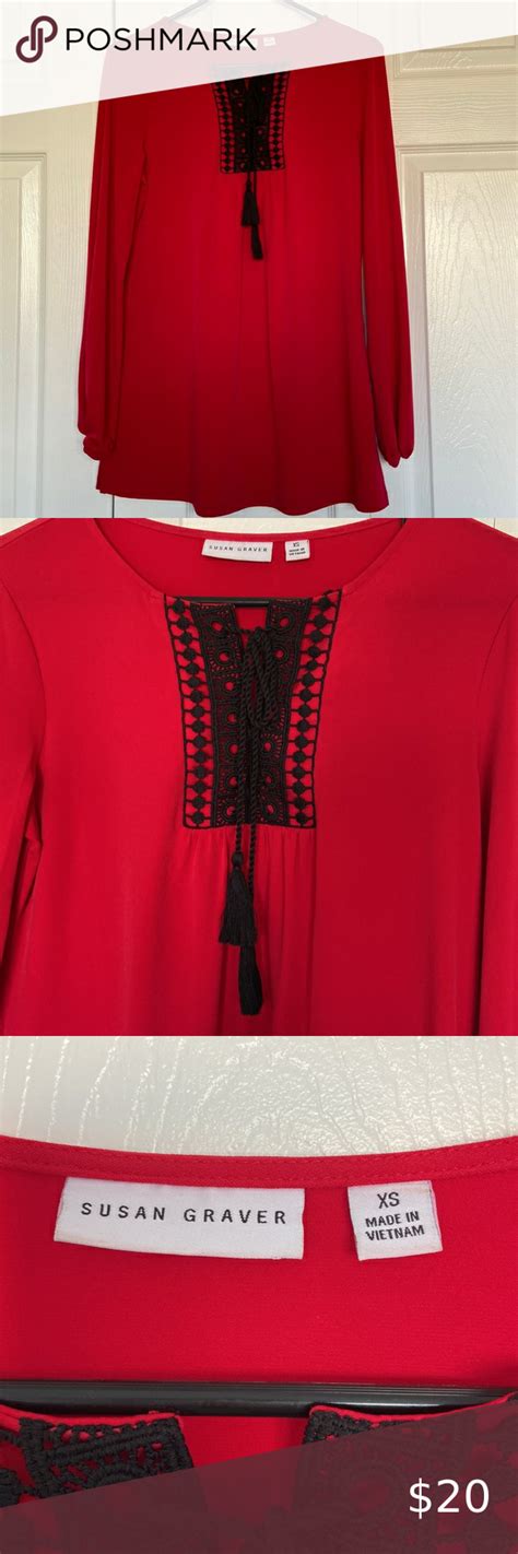 Susan Graver Red Tunic Red Blouses Clothes Design Outfit Inspo