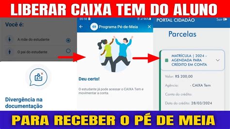 P De Meia Como Liberar O Caixa Tem Do Aluno Para Receber O Benef Cio