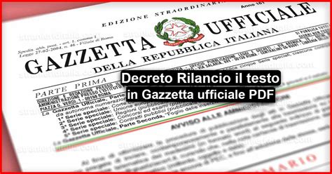 Gazzetta Ufficiale Decreto Rilancio Modello Pdf