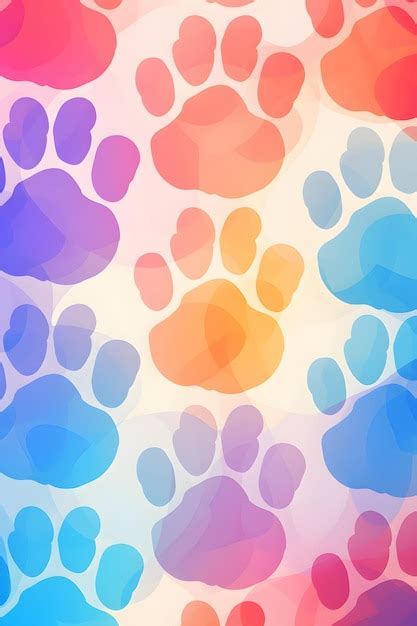 Colorful Paw Prints Background