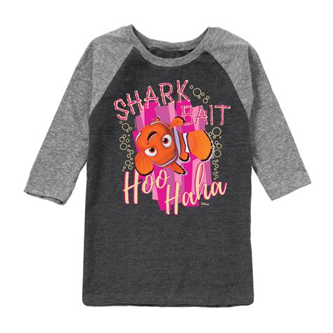 Finding Nemo Shark Bait Hoo Haha Toddler And Youth Girls Raglan