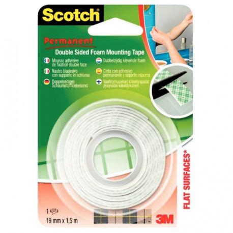 ADHÉSIF DOUBLE FACE SCOTCH MOUNT 19mmX1 5m W0523 SETICO